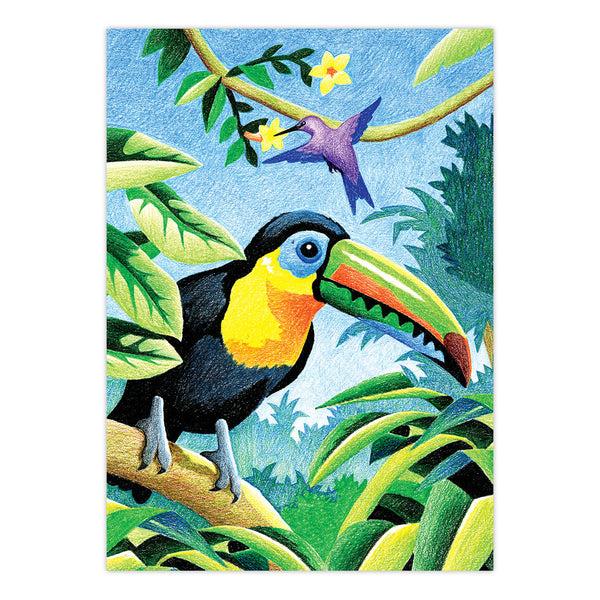 Royal And Langnickel CPNMIN-103 | Colour Pencil By Numbers™ 12pc 5" X 7" Tropical Birds Project