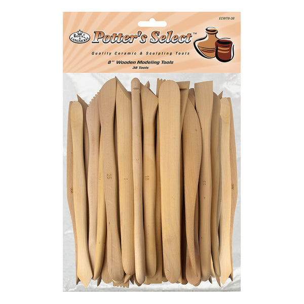royal and langnickel ECWT8-38 | Potter's Select™ 38pc 8" Wooden Modeling Tools