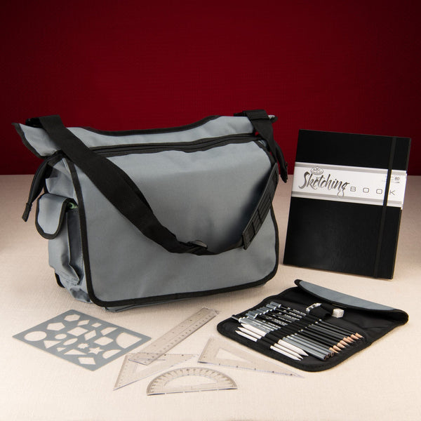 Royal And Langnickel FA-101 | Essentials™ 24pc Sketching Satchel Travel Art Set