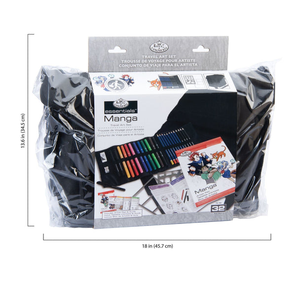 Royal And Langnickel FA-102 | Essentials™ 32pc Manga Drawing & Sketching Travel Art Set