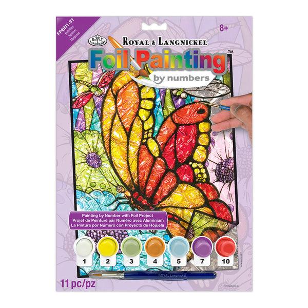 royal and langnickel FPBN-1 | Foil Painting by numbers™ 11pc 8.25" x 10.25" Butterflies Project
