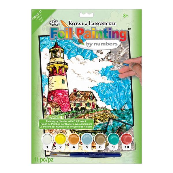 royal and langnickel FPBN-2 | Foil Painting by numbers™ 11pc 8.25" x 10.25" Lighthouse Project