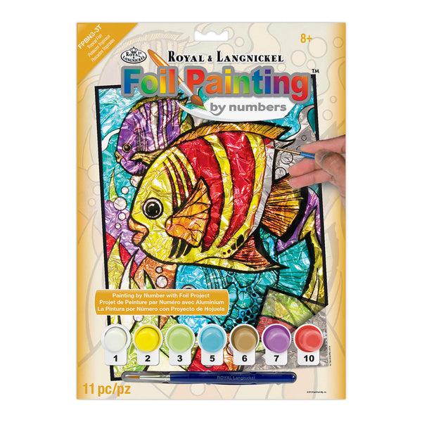 royal and langnickel FPBN-3 | Foil Painting by numbers™ 11pc 8.25" x 10.25" Tropical Fish Project