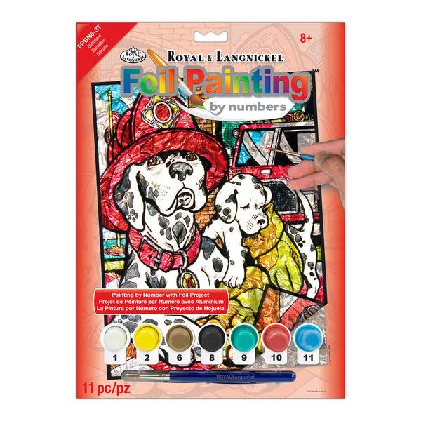royal and langnickel FPBN-6 | Foil Painting by numbers™ 11pc 8.25" x 10.25" Dalmations Project
