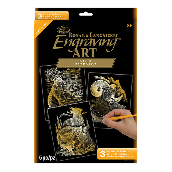 royal and langnickel GOLF-SET2 | Engraving Art™ 5pc 3-Project Gold Foil Set