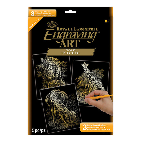 royal and langnickel GOLF-SET3 | Engraving Art™ 5pc 3-Project Gold Foil Set