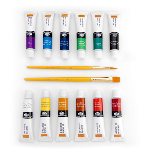 Royal And Langnickel GOU12 Series | Gouache Paint Packs With Brushes - 12 Ml