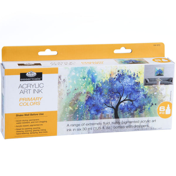 royal and langnickel INK-SET2 | Essentials™ 6pc Primary Colors Acrylic Art Ink Bottles