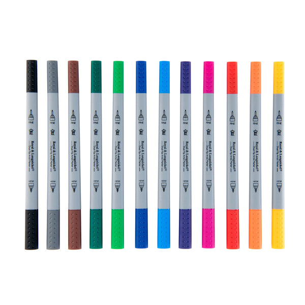 Royal And Langnickel MARK-2201 | 12pc Fineliner And Brush Dual-Tip Artist Markers