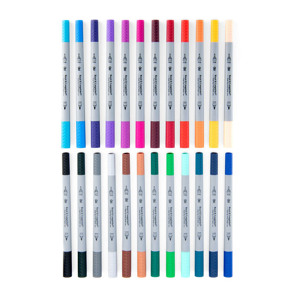 Royal And Langnickel MARK-2202 | 24pc Fineliner And Brush Dual-Tip Artist Markers