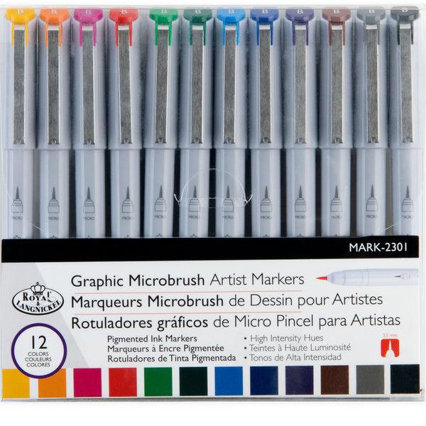 royal and langnickel MARK-2301 | 12pc Graphic Microbrush Artist Markers
