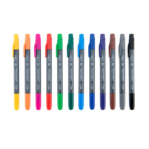Royal And Langnickel MARK-2401 | 12pc Fineliner And Pointed Round Dual-Tip Artist Markers