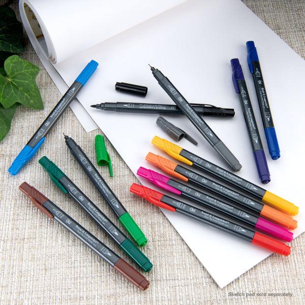 Royal And Langnickel MARK-2401 | 12pc Fineliner And Pointed Round Dual-Tip Artist Markers