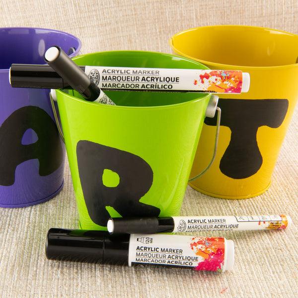 Royal And Langnickel MARK-2701 | 4PC Black Acrylic Paint Markers