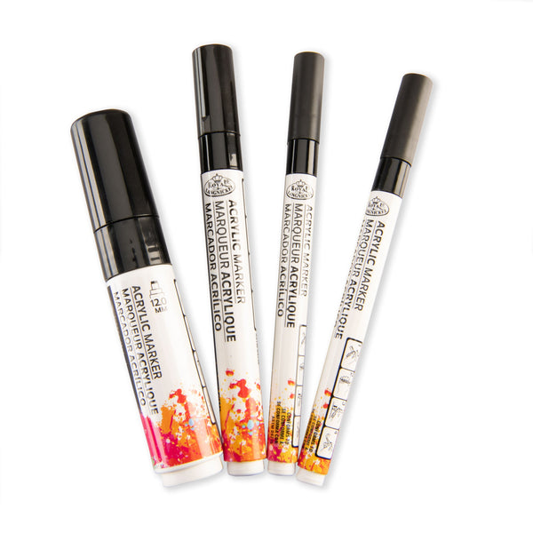 Royal And Langnickel MARK-2701 | 4PC Black Acrylic Paint Markers