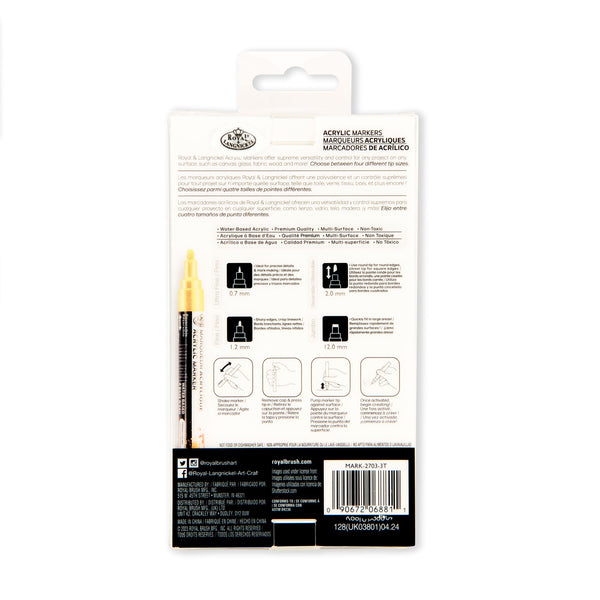 Royal And Langnickel MARK-2703 | 4PC Gold Acrylic Paint Markers