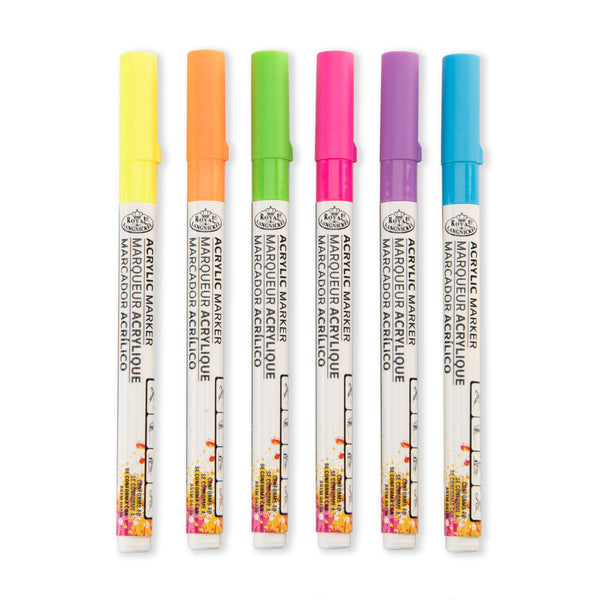 Royal And Langnickel MARK-2719 | 6PC Acrylic 1.2mm Neon Markers
