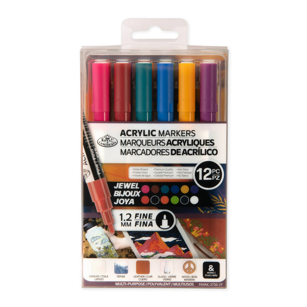royal and langnickel MARK-2720 | 12PC Acrylic 1.2mm Jewel Markers