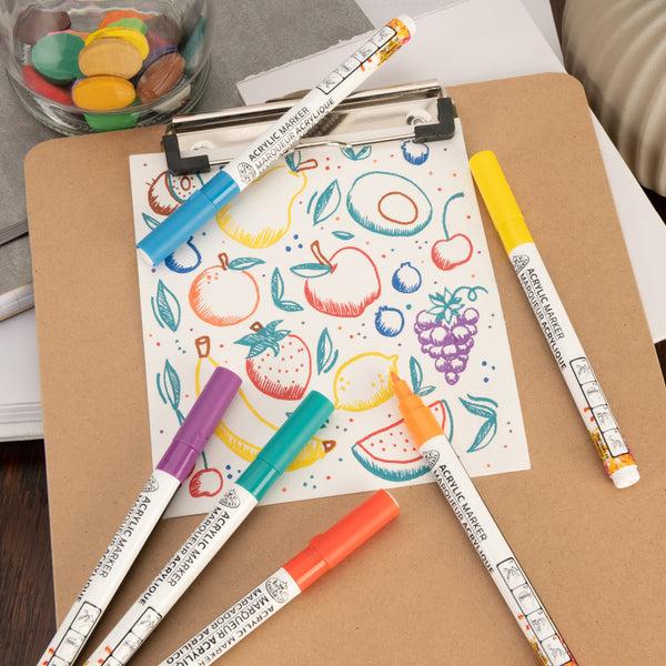 Royal And Langnickel MARK-2742 | 6PC Acrylic .7mm Rainbow Markers