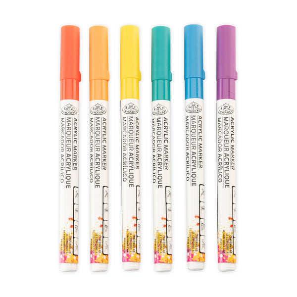 Royal And Langnickel MARK-2742 | 6PC Acrylic .7mm Rainbow Markers