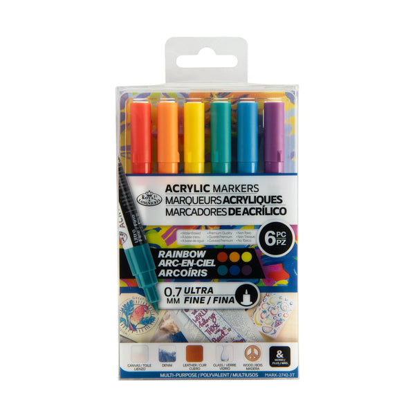 royal and langnickel MARK-2742 | 6PC Acrylic .7mm Rainbow Markers