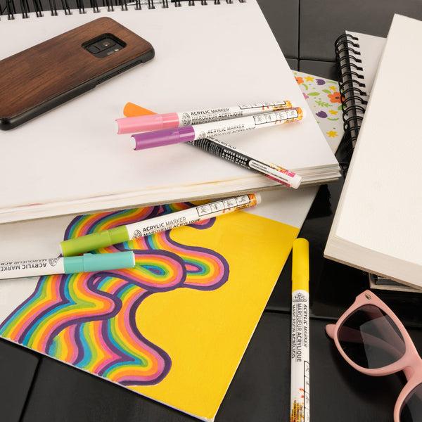 Royal And Langnickel MARK-2780 | 6PC Acrylic .2mm Hue Markers