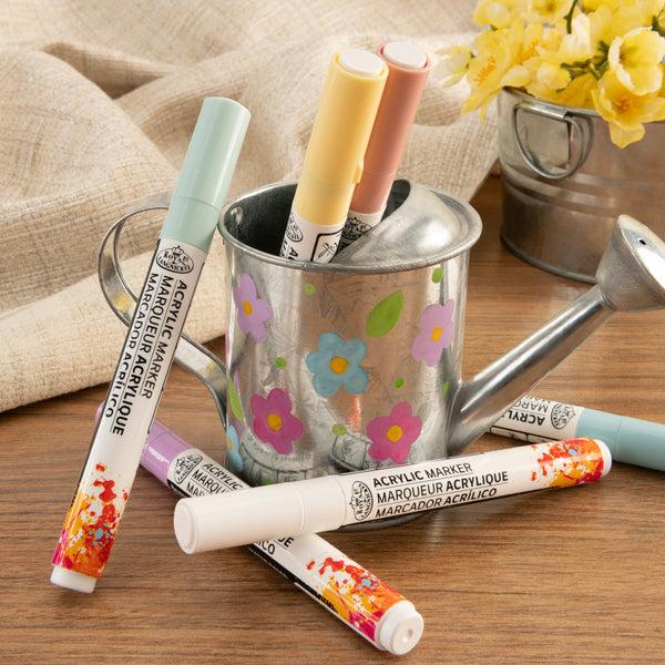Royal And Langnickel MARK-2782 | 6PC Acrylic 2mm Reversible Tip Pastel Markers