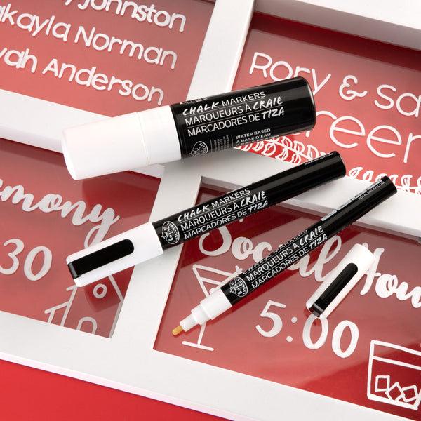 Royal And Langnickel MARK-2801 | 3PC White Variety Size Chalk Marker Set