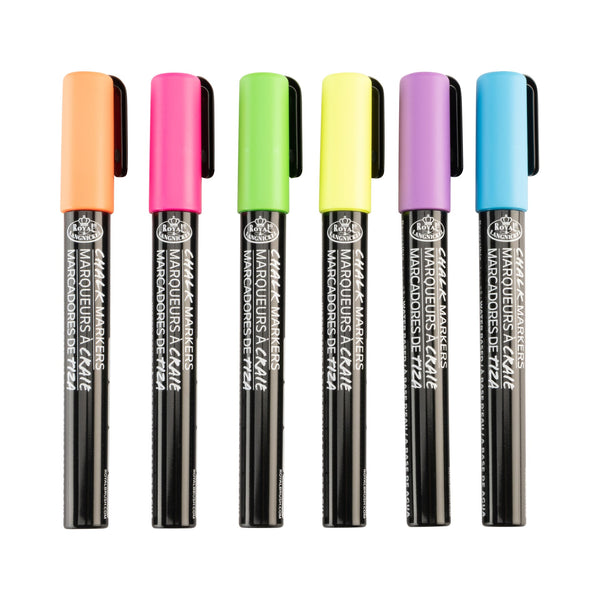 Royal And Langnickel MARK-2802 | 6PC 2mm Neon Chalk Marker Set