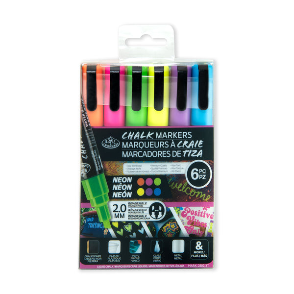 royal and langnickel MARK-2802 | 6PC 2mm Neon Chalk Marker Set