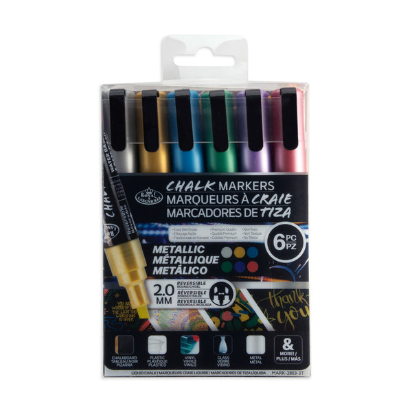 royal and langnickel MARK-2803 | 6PC 2mm Metallic Chalk Marker Set
