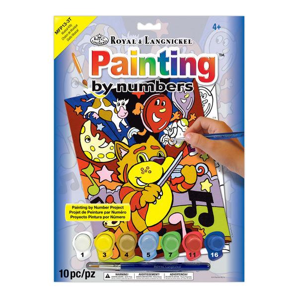 royal and langnickel MFP13 | Painting by numbers™ Children's 10pc 8.75" x 11.75" Musical Kitty Painting Project
