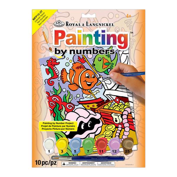 royal and langnickel MFP15 | Painting by numbers™ Children's 10pc 8.75" x 11.75" Underwater Treasures Painting Project