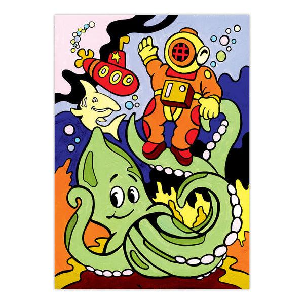 Royal And Langnickel MFP16 | Painting By Numbers™ Children's 10pc 8.75" X 11.75" Underwater Diving Painting Project