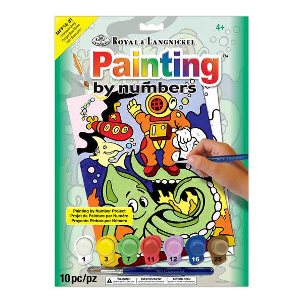 royal and langnickel MFP16 | Painting by numbers™ Children's 10pc 8.75" x 11.75" Underwater Diving Painting Project