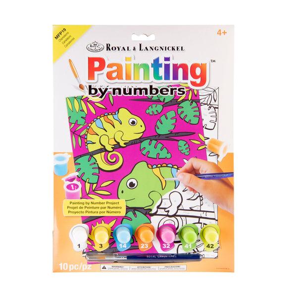 royal and langnickel MFP19 | Painting by numbers™ Children's 10pc 8.75" x 11.75" Chameleons Painting Project