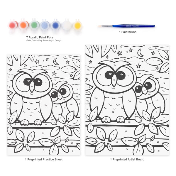 Royal And Langnickel MFP20 | Painting By Numbers™ Children's 10pc 8.75" X 11.75" Owls Painting Project