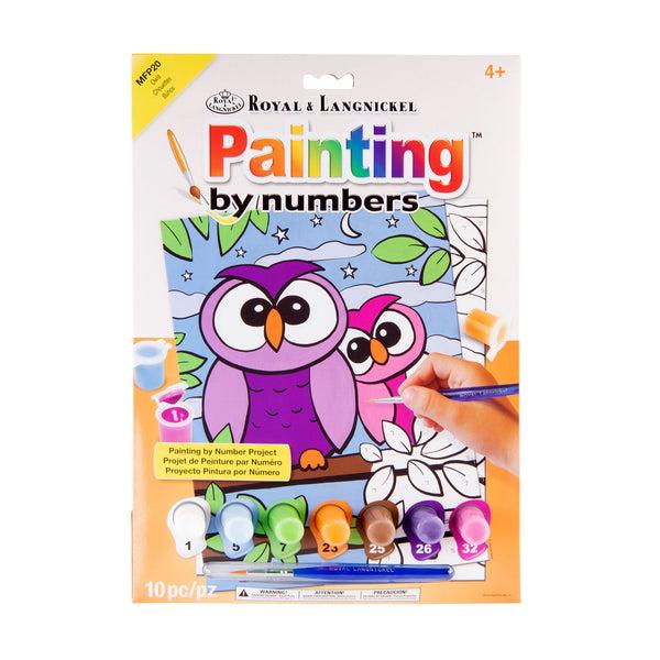 royal and langnickel MFP20 | Painting by numbers™ Children's 10pc 8.75" x 11.75" Owls Painting Project
