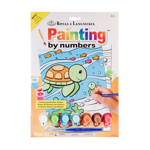 royal and langnickel MFP21 | Painting by numbers™ Children's 10pc 8.75" x 11.75" Sea Turtles Painting Project