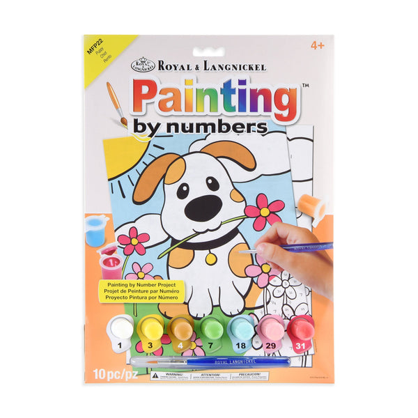 royal and langnickel MFP22 | Painting by numbers™ Children's 10pc 8.75" x 11.75" Puppy Painting Project