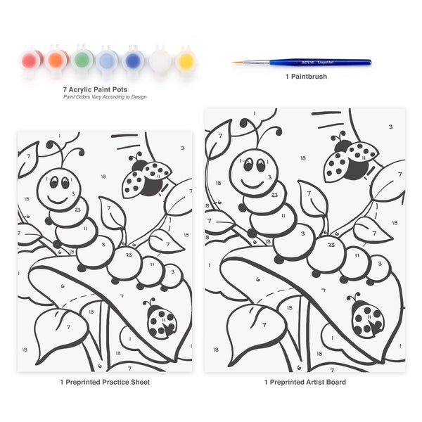 Royal And Langnickel MFP23 | Painting By Numbers™ Children's 10pc 8.75" X 11.75" Caterpillar & Ladybug Painting Project