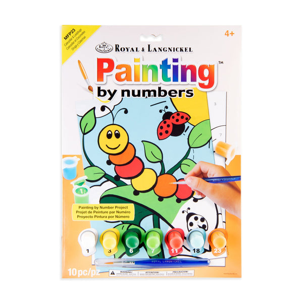 royal and langnickel MFP23 | Painting by numbers™ Children's 10pc 8.75" x 11.75" Caterpillar & Ladybug Painting Project