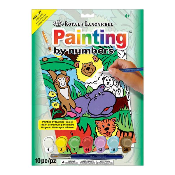 royal and langnickel MFP9 | Painting by numbers™ Children's 10pc 8.75" x 11.75" Jungle Animals Painting Project