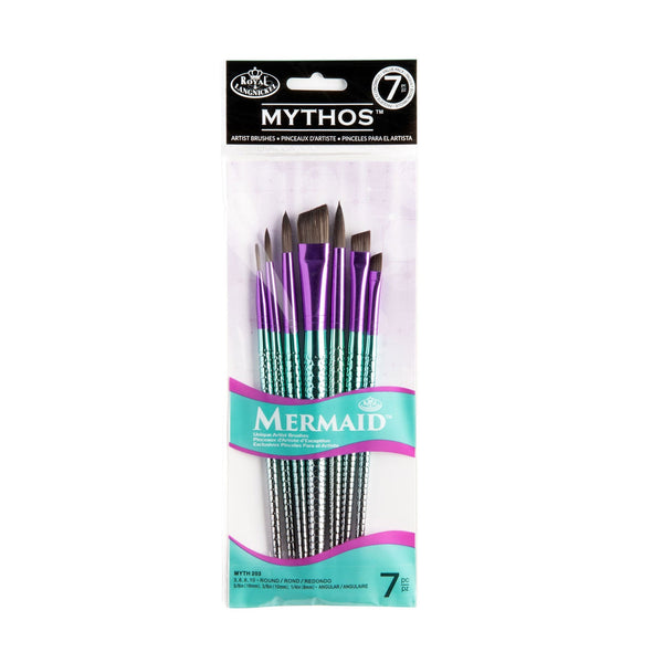 royal and langnickel MYTH 203 | Mythos™ Mermaid 7pc Round/Angular Brush Set royal and langnickel MYTH 203 | Mythos™ Mermaid 7pc Round/Angular Brush Set