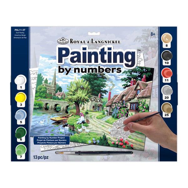 royal and langnickel PAL11 | Painting by numbers™ 13pc 11.25" x 13.375" Duck Feeding Painting Project
