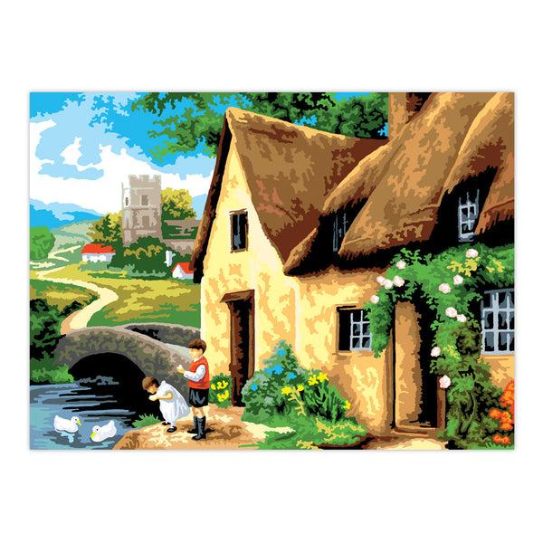 Royal And Langnickel PAL14 | Painting By Numbers™ 13pc 11.25" X 13.375" Cottage On The River Painting Project