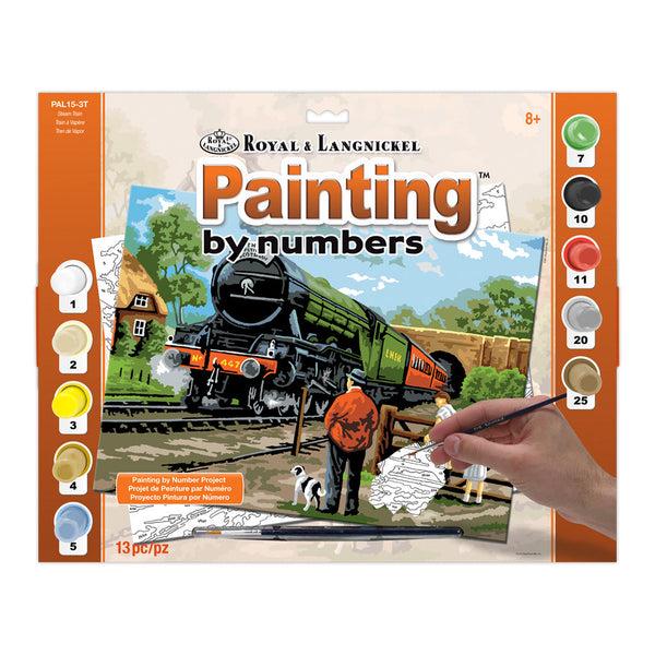 royal and langnickel PAL15 | Painting by numbers™ 13pc 11.25" x 13.375" Steam Train Painting Project