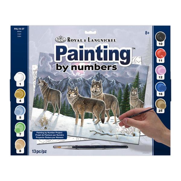 royal and langnickel PAL19 | Painting by numbers™ 13pc 11.25" x 13.375" Wolves Painting Project