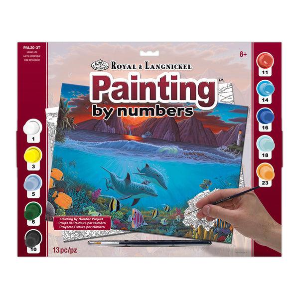 royal and langnickel PAL20 | Painting by numbers™ 13pc 11.25" x 13.375" Ocean Life Painting Project