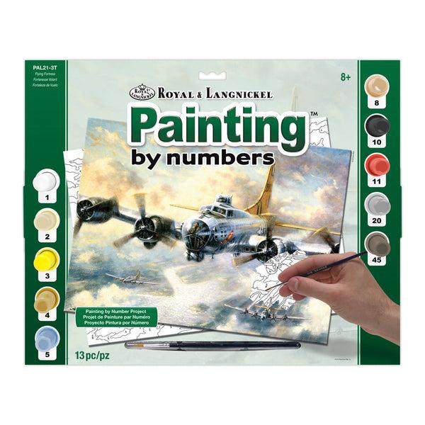 royal and langnickel PAL21 | Painting by numbers™ 13pc 11.25" x 13.375" Flying Fortress Painting Project